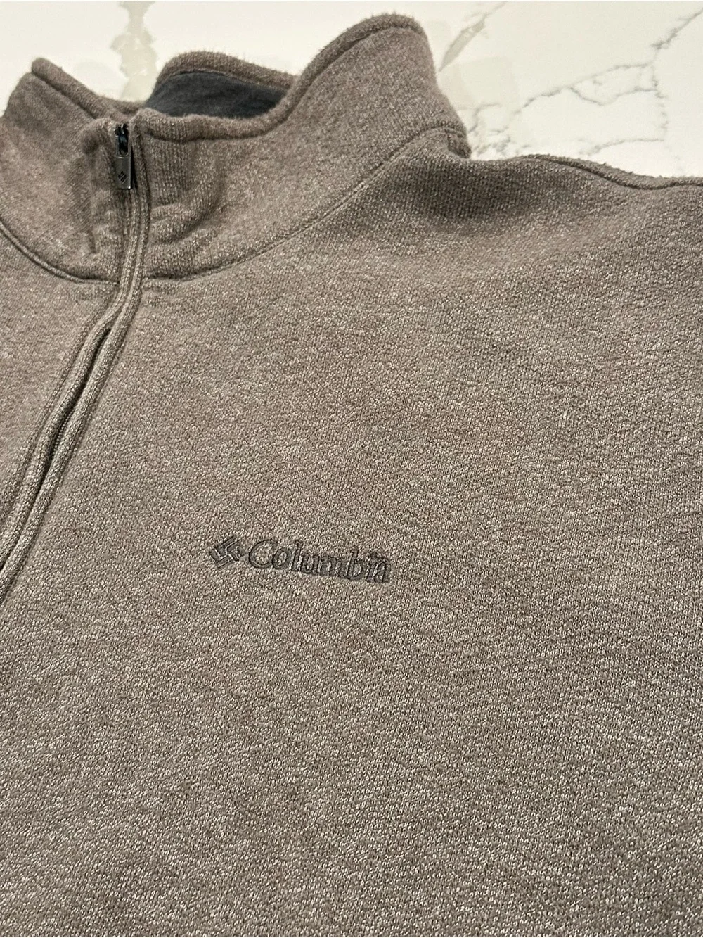 Columbia Sportswear Men’s Brown Knit Fleece 1/4 Zip Pullover XL Outdoor Hiking